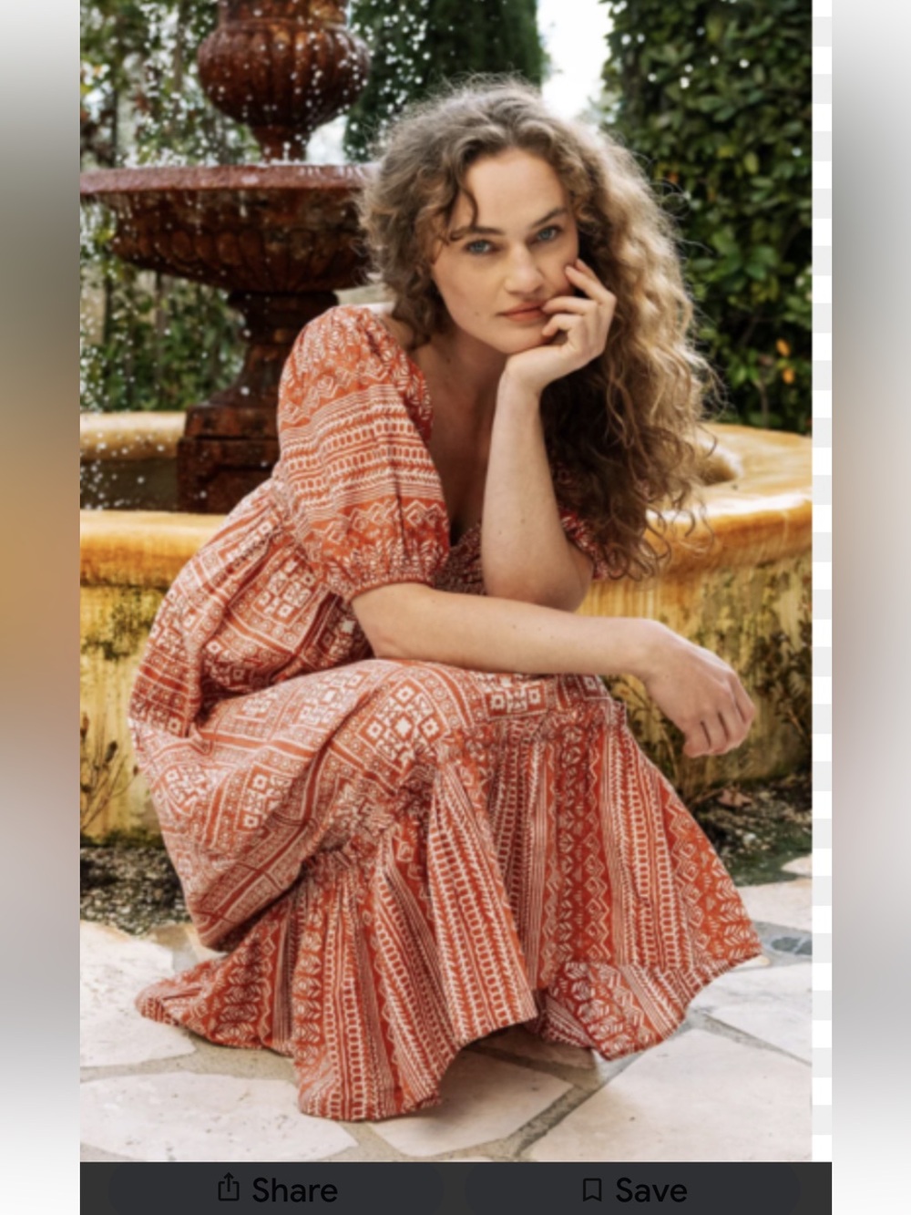 NWT Cleobella Joely Organic Cotton Midi Tile Dress Size M